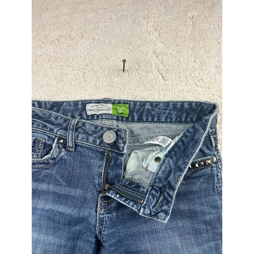Aeropostale Jeans Womens 5/6 Bayla Skinny Studded Pocket Stretch Denim Pants‎